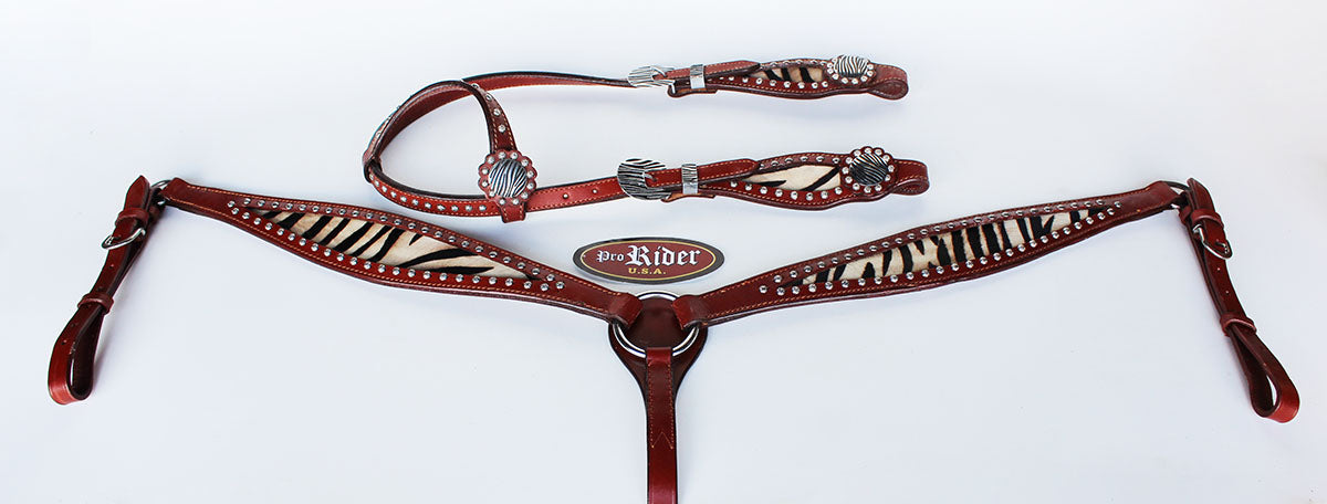 Horse Saddle Tack Rodeo Bridle Western Leather Headstall Breast Collar 78103A