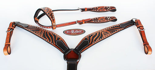 Horse Saddle Tack Rodeo Bridle Western Leather Headstall Breast Collar 78113A
