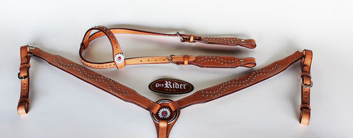 Horse Show Saddle Tack Rodeo Bridle Western Leather Headstall Breast Collar 7815