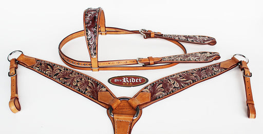 Horse Show Saddle Tack Bridle Western Leather Headstall Breast Collar 78163B