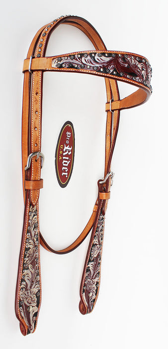 Horse Show Saddle Tack Bridle Western Leather Headstall  78163HB