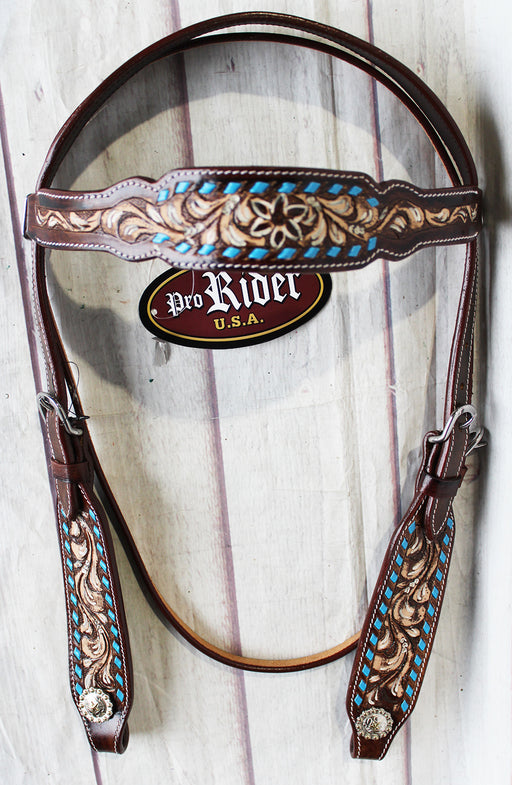 Horse Show Saddle Tack Rodeo Bridle Western Leather Headstall  78164HB