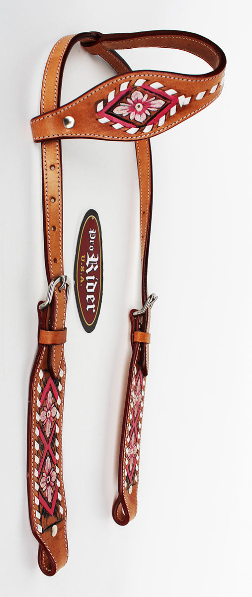 Horse Show Saddle Tack Bridle Western Leather Headstall One Ear 78167HA