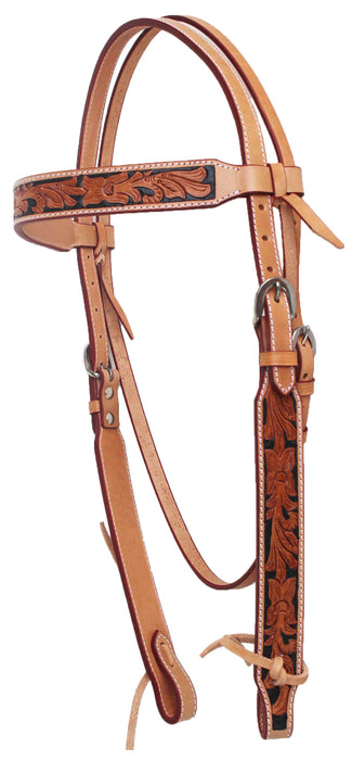 Horse Western Hand Tooled Floral Browband Bridle Headstall Saddle Tack 78179