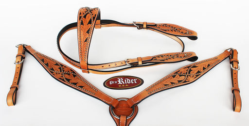 Horse Show Saddle Tack Rodeo Bridle Western Leather Headstall Breast Collar 7826