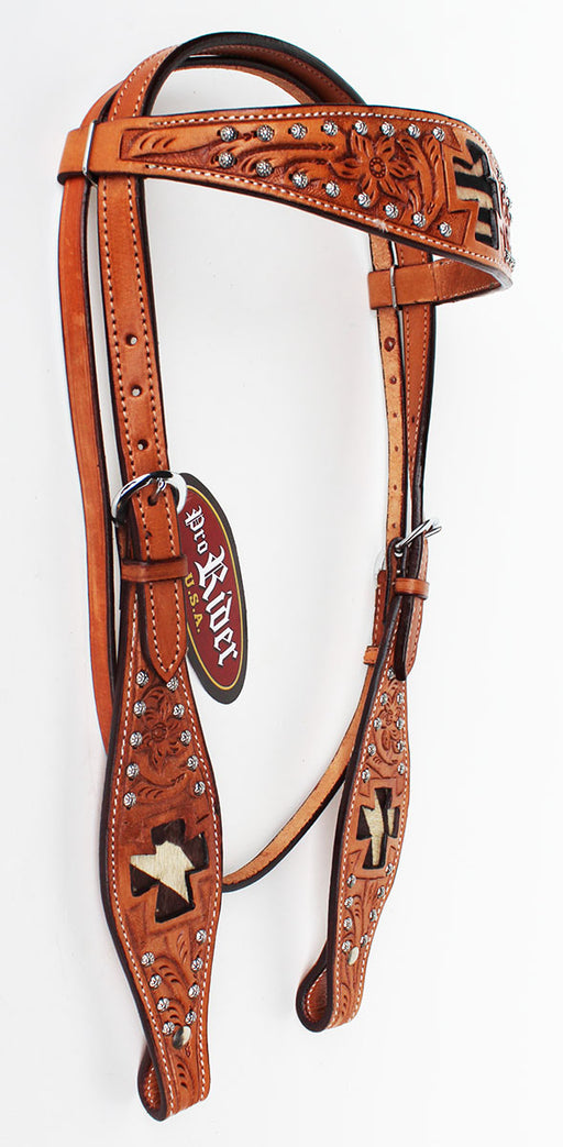 Horse Show Saddle Tack Rodeo Bridle Western Leather Headstall  7828H