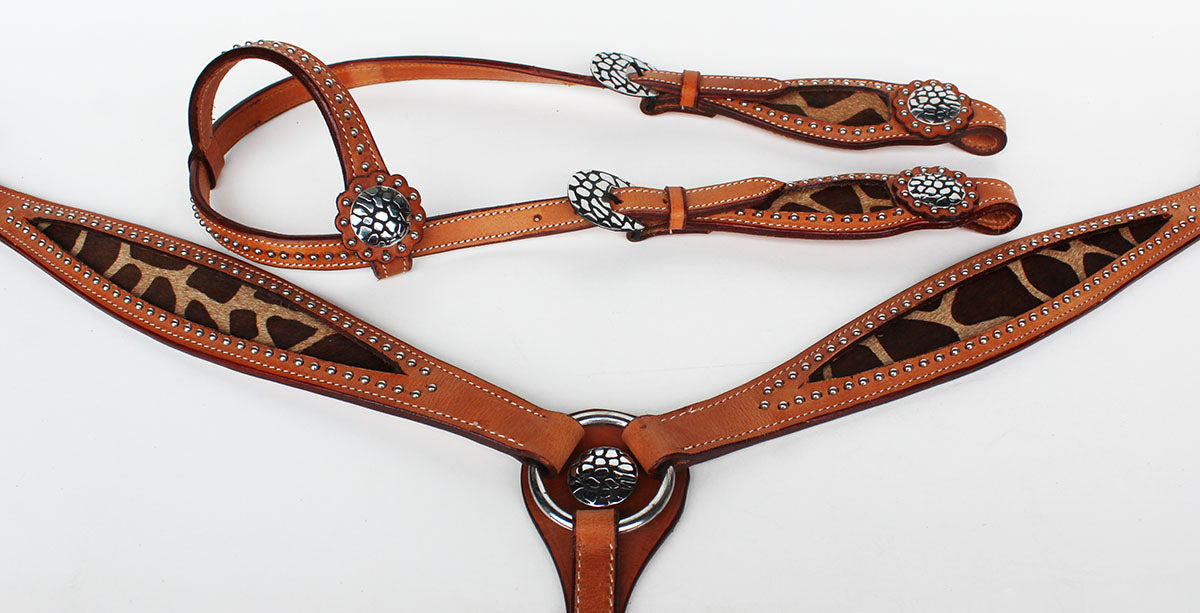 Horse Show Saddle Tack Rodeo Bridle Western Leather Headstall Breast Collar 7829