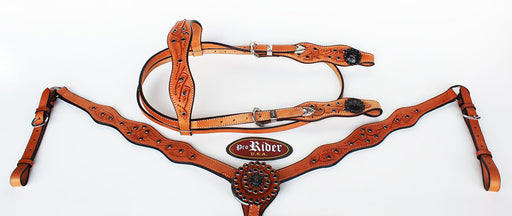 Horse Show Saddle Tack Rodeo Bridle Western Leather Headstall Breast Collar 7838