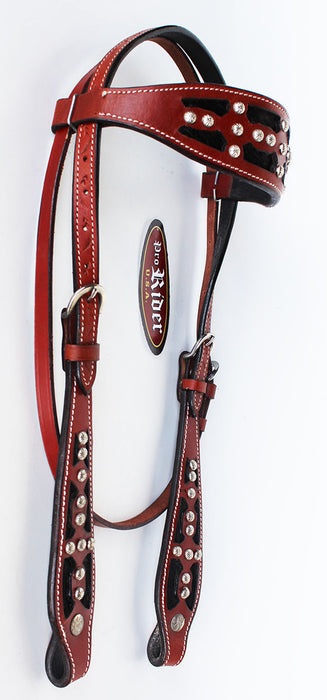 Equine Horse Show Saddle Tack Rodeo Bridle Western Leather Headstall 7876H
