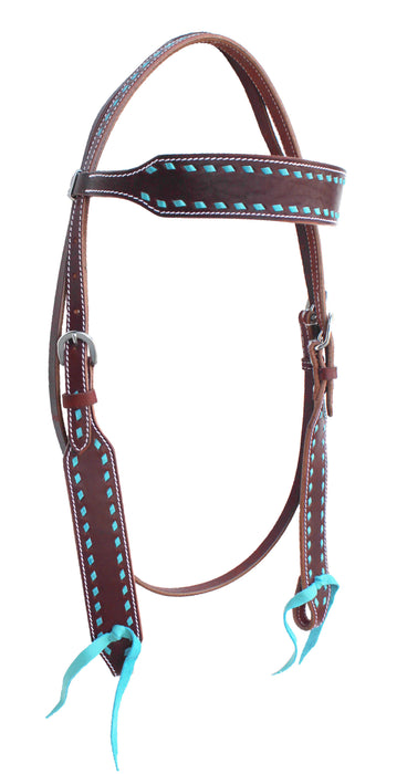 Horse Western Pink Buckstitch Bridle & Breast Collar Tack Set