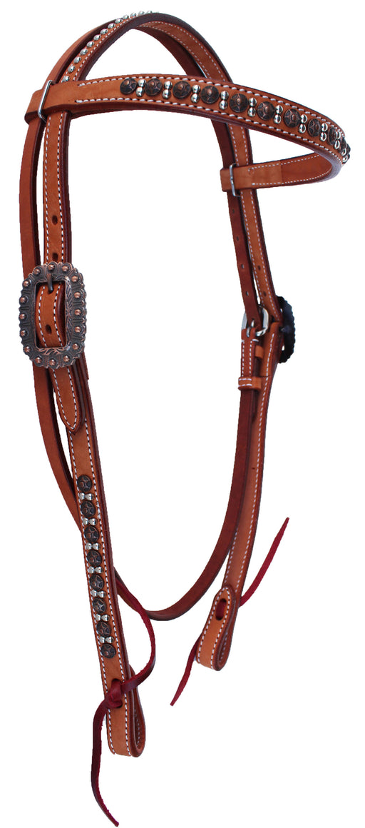 Horse Tack Browband Studded Headstall w/ Tie Ends 78RT03