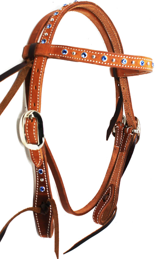 Horse Saddle Tack Bridle Western Leather Headstall PONY Crystal 78RT13