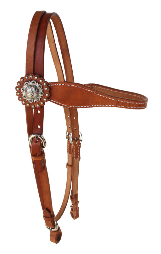 Horse Western  Amish Full-Grain Leather Studded Bridle Headstall 78RT23TN