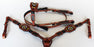 Horse Bridle Western Leather Headstall Breast Collar Show Tack Beaded Brown 7905