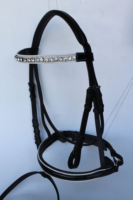 Horse English Polo Show Padded Bridle Crystal Bling Browband 80310P