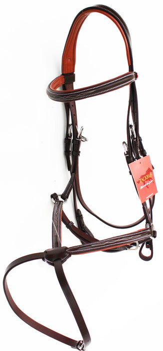 Horse English Padded Leather Jumping Adjustable Figure 8 Bridle Full 803447