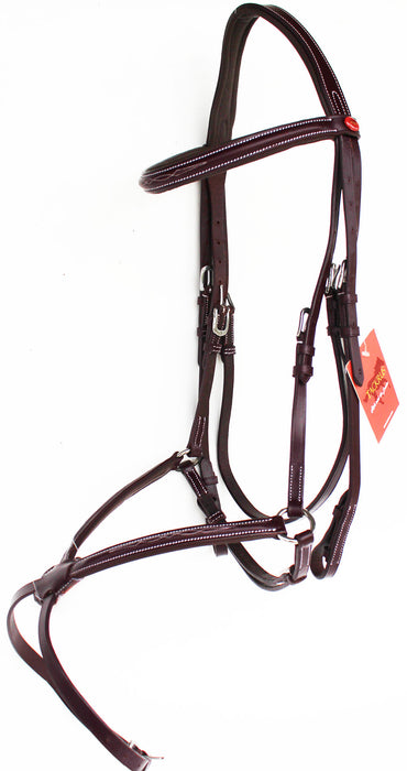 Horse English Padded Leather Jumping Adjustable Figure 8 Bridle Full 803447