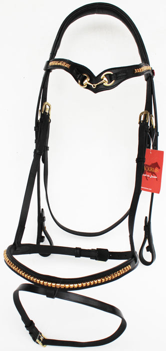 Horse English Padded Leather  Jumping Adjustable Fancy Bridle Full 803449F