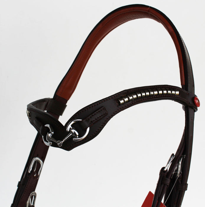 Horse English Padded Leather  Jumping Adjustable Fancy Bridle Full 803449F