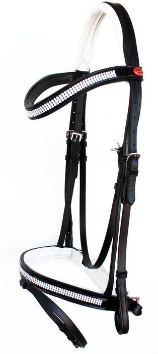 English Horse All Purpose Padded Leather Removeable Flash Bridle Reins 803478