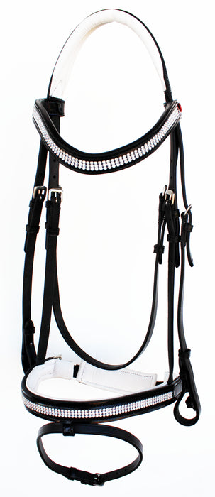 English Horse All Purpose Padded Leather Removeable Flash Bridle Reins 803478