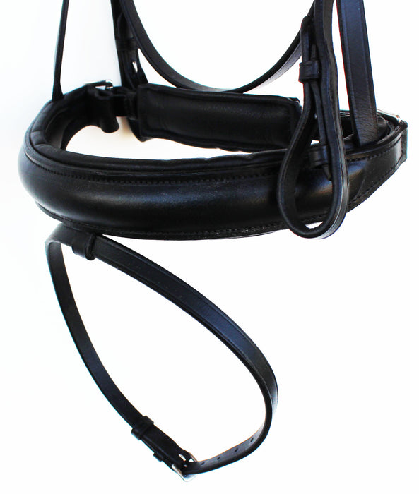 English Horse All Purpose Padded Leather Flash Bridle Reins Brass 803479