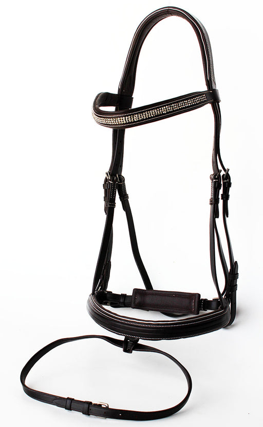 Horse English Padded Leather Show Bridle Crystal Bling Jumping Hunter 803R28