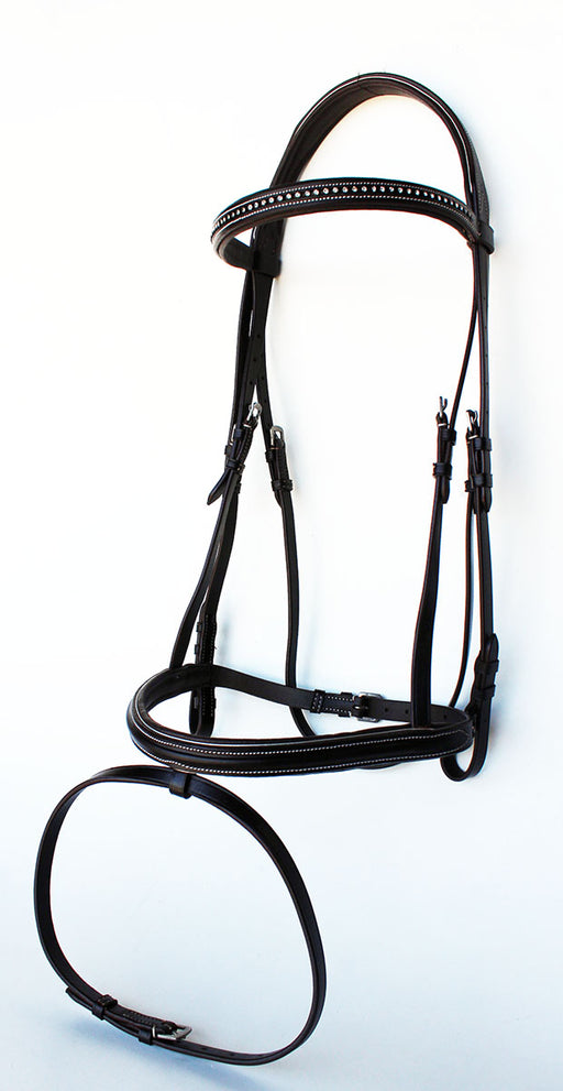 Horse English Padded Leather Show Bridle Crystal Bling  Jumping Hunter 803R30
