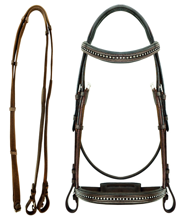 Horse English Brown All-Purpose Trail Leather Bridle Reins 805EB01