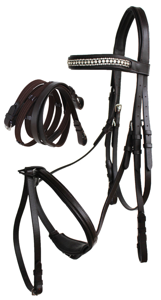 Horse English Brown All-Purpose Trail Leather Bridle Reins 805EB07