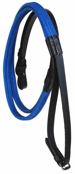 54" Horse English Black Leather Rubber Grip Schooling TRAINING Reins 805LR23