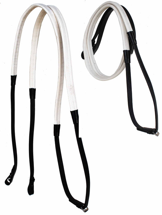 54" Horse English Black Leather Rubber Grip Schooling TRAINING Reins 805LR23