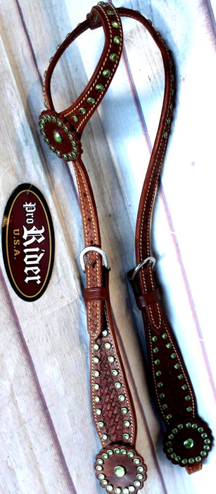 Horse Show Tack Horse Bridle Western Leather Headstall  8210HA