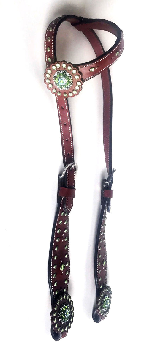Show Tack Horse Bridle Western Leather Headstall Breast Collar 8219H