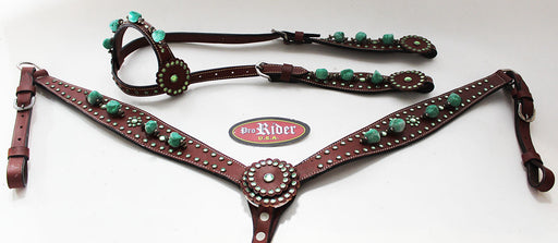 Horse Show Tack Horse Bridle Western Leather Headstall Breast Collar 8227A