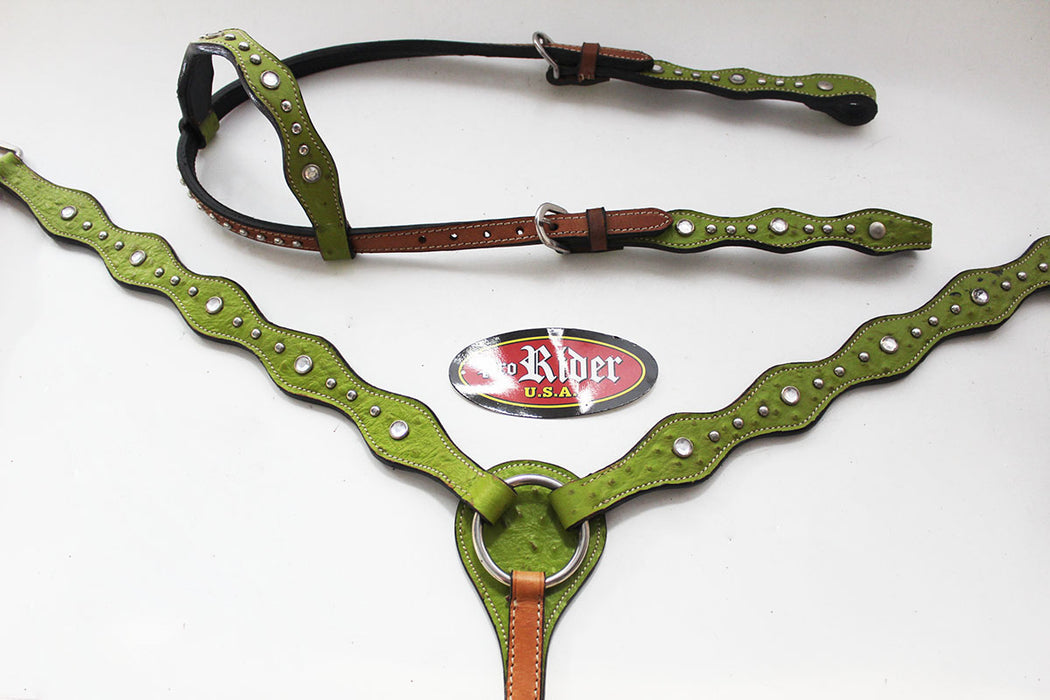 Horse Show Tack Horse Bridle Western Leather Headstall BreastCollar 8230A