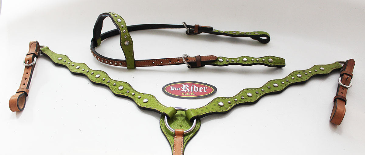 Horse Show Tack Horse Bridle Western Leather Headstall BreastCollar 8230A