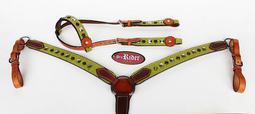 Horse Show Tack Horse Bridle Western Leather Headstall  Breast Collar 8264A