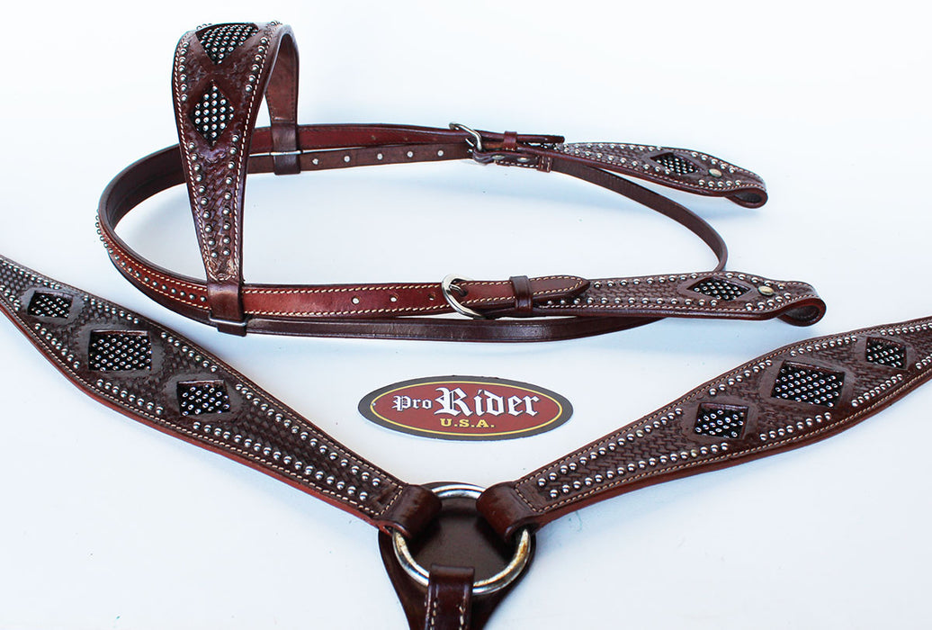 Horse Show Tack Bridle Western Leather Rodeo Headstall Breast Collar Rodeo 85104