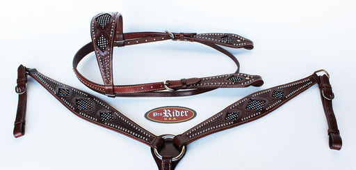 Horse Show Tack Bridle Western Leather Rodeo Headstall Breast Collar Rodeo 85104