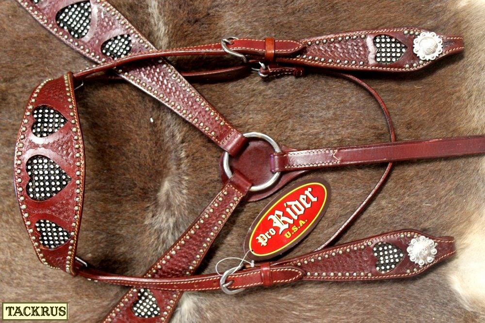 Show Tack Bridle Western Leather Rodeo Headstall Breast Collar 85121
