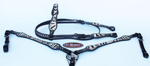 Show Tack Bridle Western Leather Rodeo Headstall Breast Collar 8539