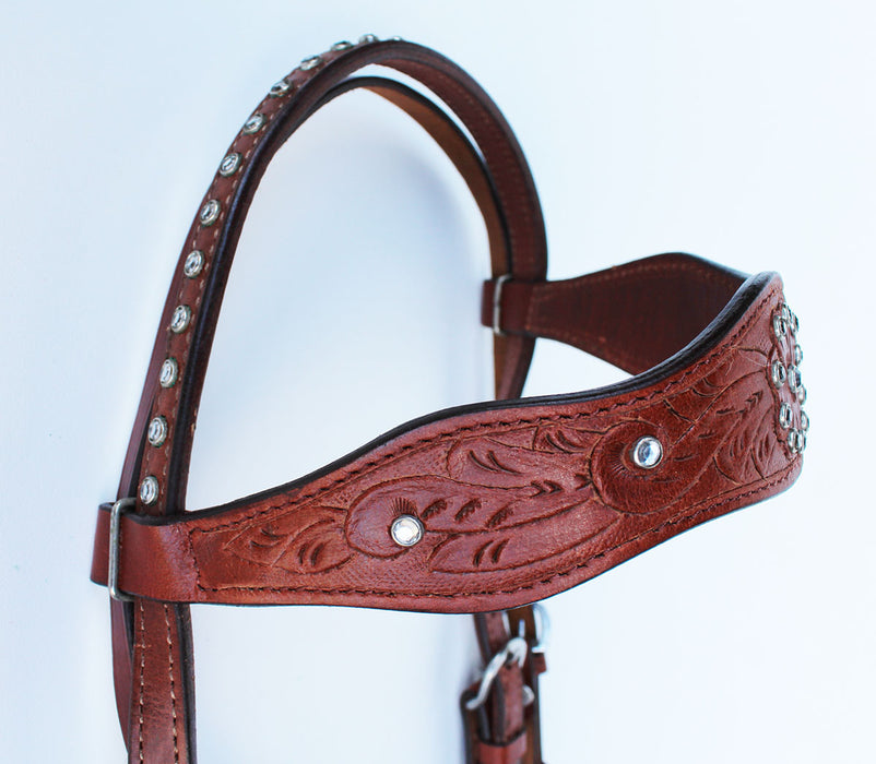 Show Tack Bridle Western Leather Rodeo Headstall  8541H