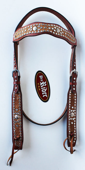 Show Tack Bridle Western Leather Rodeo Headstall  8599H