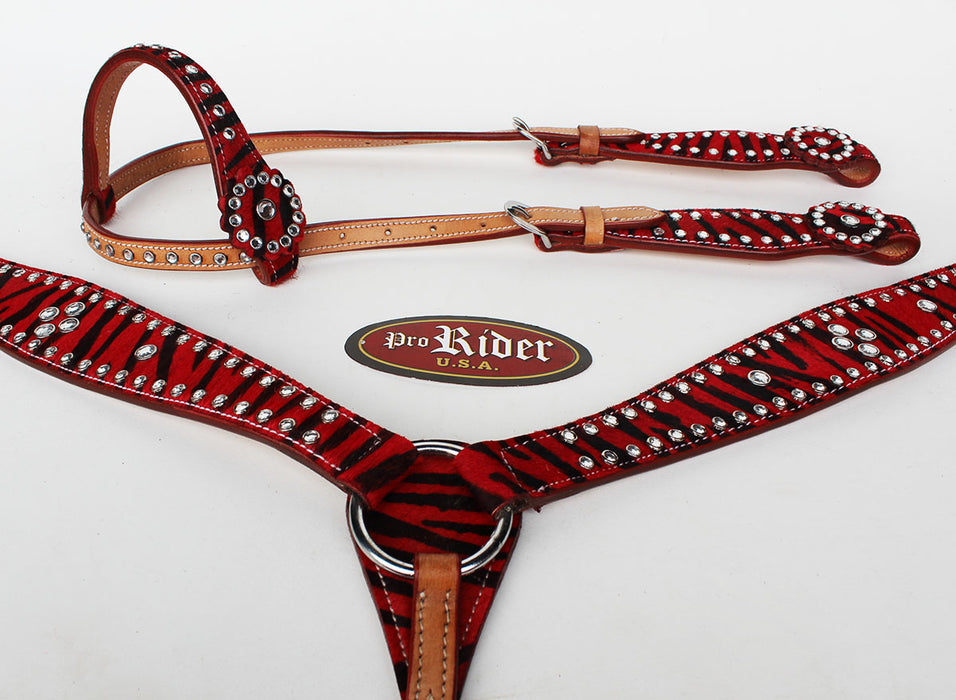 Horse Show Bridle Western Leather Rodeo Headstall Breast Collar 8806A