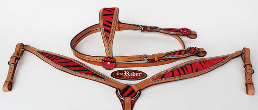 Horse Show Bridle Western Leather Rodeo Headstall Breast Collar 8808B