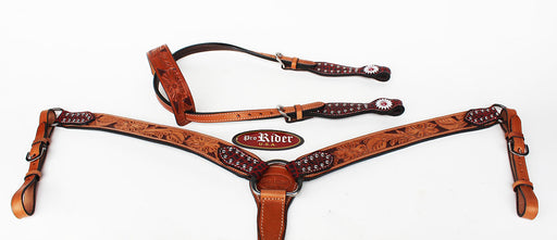 Horse Tack Bridle Western Leather Headstall Breast Collar 8813A