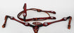 Horse Show Bridle Western Leather Rodeo Headstall Breast Collar Red 8815B