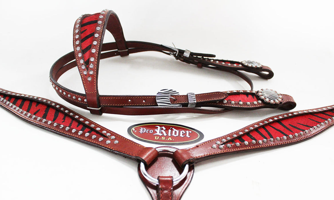 Horse Show Bridle Western Leather Rodeo Headstall Breast Collar 8817B