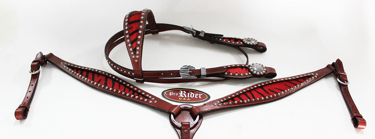 Horse Show Bridle Western Leather Rodeo Headstall Breast Collar 8817B